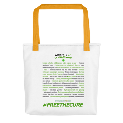 Benefits Of Cannabinoids (Free The Cure) Tote bag